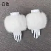 Manguitos de Muñeca Gruesos de Invierno con Manga de Mao Imitación Piel de Zorro Mapache Piel de Conejo Muñeca Muñeca Guantes de Felpa Anillo Ropa de Mujer