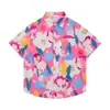 Camisas Florales de Comercio Exterior Transfronterizo, Manga Corta, Unisex, Estilo Pareja, Estilo Vacaciones en la Playa, Festival Songkran, Camisas Tailandesas, Chaquetas