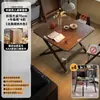 Mesa de comedor plegable de madera maciza, rectangular, para apartamentos pequeños, mesa y sillas de comedor para uso doméstico, modelo nuevo 2025, adecuada para viviendas de alquiler