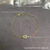 Colar Fivela Ferradura V Ouro mini Full Diamond Fred Corrente Corda Torcida CNC Precisão Ouro Rosa 18K Colar para Mulheres