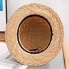 Sombrero de paja Lafite decorativo con cinta para primavera y verano 2024, de copa plana, ala plana, sombrero pequeño tipo bombín fresco, a prueba de sol, sombrero de copa plana para mujer