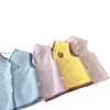 Estilo Minimalista para Niñas Color Sólido Estilo Casual para Niños Ropa Exterior de Primavera y Otoño Chaleco Cálido con Forro Polar Caricatura Otoño e Invierno
