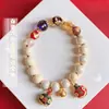 Pulsera de Cristal con Lámina de Oro Primavera 2024 Estilo Étnico Literario Hecha a Mano Año del Dragón Pareja Pulsera Retro Mayoreo