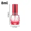Venta directa del fabricante: Botella de muestra de perfume rollerball de diamante de 8 ml, spray de perfume, botella de recarga rollerball de aceite esencial cosmético