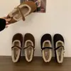 ¡Lana de Cordero! Zapatos Birkenstock de Suela Gruesa con Forro de Felpa para Mujer, Mocasines Retro de Invierno Mary Jane de una Correa, Zapatos Cálidos de Algodón