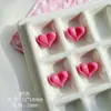 Coração Chubby de Acrílico Furo Reto Dopamina Contas Artesanais Material para Corrente de Celular Pulseira Acessórios de Joia DIY