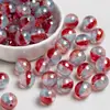 Dingyi 12mm Cuentas de Pintura para Niños Luna Fría Galvanizado Cuentas de Resina Tricolor con Agujero Pasante Cuentas Sueltas Cadena de Teléfono Móvil DIY Accesorios de Joyería