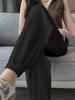 Pantalones Deportivos de Seda de Hielo para Mujer Verano Delgados Cintura Alta Adelgazantes Sueltos con Caída Pies No Pantalones Casuales Pierna Ancha Bombachos