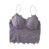 Camisola sexy de encaje anti-exposición de venta caliente para comercio transfronterizo, camisola de verano fina y transpirable con almohadillas en el pecho y hermoso diseño de espalda