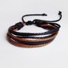 Pulsera simple original tejida a mano pulsera de cuero con cuentas tejida a mano pulsera de cuero de moda enrollada multicapa