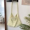 518107 Nuevo Bolso Sobaco Estilo Coreano Bolso de Lona a Cuadros Azul Leche Casual Estudiante Hombro Cruzado