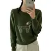 Suéter redondo reductor de edad para cachorros para mujer 26 Otoño/Invierno Nuevo estilo coreano suave y pegajoso sentido del diseño top de punto versátil adelgazante