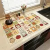 Estilo Americano Encimera de Cocina Alfombrilla Absorbente de Cuero Alfombrilla Drenante para Fregadero Baño Dibujos Animados Protección de Encimera para Grifo