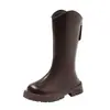 Botas para Niña 2026 Nuevas Botas Largas de Otoño e Invierno Botas Altas para Niños Botas Martin de Invierno para Niñas Botas de Cuero de Caña Alta con Forro de Felpa