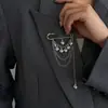 Joyería Transfronteriza Europea y Americana Punk Hip Hop Cadena Borla Traje Broche Dulce Fresco Ins Colgante de Corazón Pin Adorno Colgante