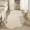 Tapete Moderno Simples de Imitação de Caxemira para Quarto com Base de Algodão e Linho Antiderrapante Cobertor Decorativo de Cabeceira Sala de Estar Tapete Longo Resistente a Manchas para Mesa de Centro