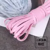Tira de crimpagem de duas dobras 5mm Cordão de couro macio PU textura de material de pele de cordeiro cordão de couro plano camada dupla pele de cordeiro dobrada