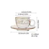 Juego de Taza de Café y Platillo de Lujo Ligero, Taza de Vidrio Grueso Estilo Europeo Simple Resistente al Calor, Taza de Té para Sala de Estar Uso en el Hogar