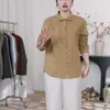 Camisa de mujer de diseño minimalista estilo coreano para el día a día, nueva colección primavera 2026, manga larga de algodón puro cepillado, color liso, con cuello de solapa