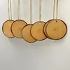 Viruta de madera viruta de madera manualidades DIY decoración navideña anillo anual de pino bloque de madera colgante de viruta de madera redonda etiqueta
