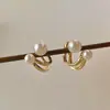 Brincos de Pérola Transfronteiriços Femininos de Nicho High-end Brincos Studs de Verão Brincos Vintage de Nicho Acessórios de Argola de Orelha de Luxo Leve Atacado