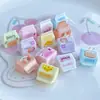 Mini Estéreo Bolsa de Pan Accesorios de Resina Creativos Hechos a Mano DIY Pegamento de Crema Funda para Teléfono Móvil Llavero Material para Joyería