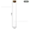 Garrafa de Vidro com Rolha de Cortiça 30mm Tubo de Vidro Borossilicato Alto Garrafa de Vidro para Chá de Flores Garrafa para Flores Secas Embalagem de Chá Selada Transparente
