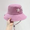 Nuevo sombrero de montañismo con parasol de primavera y verano, sombrero de vaquero con estrellas vintage, sombrero de pescador para acampar al aire libre para mujer, sombrero de lavabo de moda