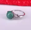 Anillo de Plata de Ley s925 con Calcedonia Natural para Mujer Grupo Zirconia Anillo para Mujer Anillo Regalo Fábrica Outlet
