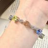 Novo bracelete de alta qualidade octogonal rosa milênio azul Chetan cravejado com diamante de alto carbono bracelete verde maçã rosa