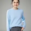 Nuevo Suéter de Punto Grueso de Lana de Cachemira y Cabra para Mujer Otoño/Invierno 2026, Cuello Redondo, Hombro de Silla, Color Sólido, Holgado, Capa Base