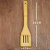 Espátula para Wok Antiaderente de Bambu Espátula de Bambu Concha Colher Escumadeira Conjunto de 8 Peças para Cozinha Doméstica Refogando Colher para Arroz Conjunto de Bambu