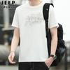 Camiseta de Manga Corta para Hombre JEEP SPIRIT Cuello Redondo Talla Grande Holgada Camiseta Casual para Hombre Camiseta Base Control de Precios 98 yuanes