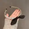 Diadema de Orejas de Conejo Estilo Chanel para Mujer Nueva de Primavera Estilo Francés Coreana para Cabello Corto Diadema Perla Sencilla Diadema Femenina