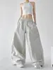 Pantalones de Pierna Ancha Casual de Calle Estilo Nuevo Verano 2026 Unisex Holgados con Raya Lateral Cintura Elástica Pantalones Largos