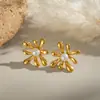 Pendientes de Flor Fresca Perla Elegantes para Niñas, Estilo Retro Literario, Vacaciones, Paseo por el Parque, Impermeables, No se Desvanecen, Hipoalergénicos