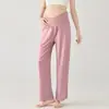 Calça de Dormir para Gestante, Calça de Casa, Calça de Suporte para Casa, Calça Longa Fina de Verão, Calça de Perna Larga, Calça Casual de Modal Não Apertada