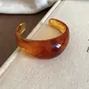 Pulsera Ancha Graduada de Resina Transfronteriza Europea y Americana, Pulsera de Moda, Sencilla, Versátil, Joyería de Diseño Único de Nicho para Mujeres
