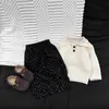 Suéter de bebé con cuello polo Otoño Estilo coreano Retro Suéter de punto calado para niños, Pulóver con cuello camisero para niños pequeños, Top para bebé