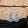 Pendientes Geométricos de Flor Europeos y Americanos Transfronterizos para Mujer, Estilo Étnico Retro, Temperamento Artístico, Pendientes de Borla Personalizados, Venta al por Mayor de Joyería