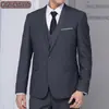 Traje Casual de Negocios Ajustado para Hombre para Bodas y Trabajo, Traje de Dos Piezas Estilo Coreano, Atuendo Profesional, Uniforme para Grupo de Padrinos