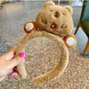 Faixa de cabeça fofa com orelhas de panda para lavar o rosto, faixa de cabeça de pelúcia de desenho animado com coroa alta para mulheres, faixa para maquiagem e lavar o cabelo, acessório de cabelo