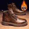 Botas Martin Acolchoadas com Lã Quentes e Espessas Masculinas Cano Alto Clássicas Sapatos Moda e Confortáveis Inverno Salto Alto Estilo Britânico Botas Plataforma