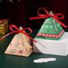 Caja de regalo navideña, caja triangular, caja de papel para dulces, caja de azúcar triangular con cara grande de Papá Noel, caja de regalo de comercio exterior, venta al por mayor
