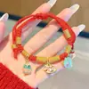 Pulsera Infantil Año del Caballo Pulsera Roja con Colgante de Seguridad para Niñas y Bebés Tobillera de Hilo Rojo