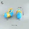 Pingente Elegante de Cavalo com Esmalte Dourado e Revestimento de Cobre Azul, Estilo Chinês Retro Luz de Luxo Versátil Exquisito Colar