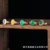 Anillo de Ágata Roja para Hombre Anillo de Jade Malayo Anillo con Incrustaciones de Plata del Tíbet Jade Verde Suministro de Jade de Puesto Jianghu