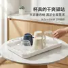 Bandeja de secado de doble capa para tazas y vajilla, escurridor, bandeja de secado para uso doméstico, portavasos para vasos de agua, tazas de té, bandeja para mesa de centro, estante de almacenamiento