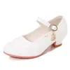 Zapatos de Piel Brillantes de Princesa para Niños, Zapatos de Presentación para Estudiantes, Zapatos de Pasarela para Niñas, Tacones Altos para Niñas Pequeñas al por Mayor