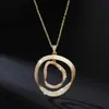 Colar Geométrico Casual de Moda de Luxo com Círculo Duplo de Moissanita Prata de Lei S925 Exportação Transfronteiriça Fabricante de Acessórios Europeus e Americanos